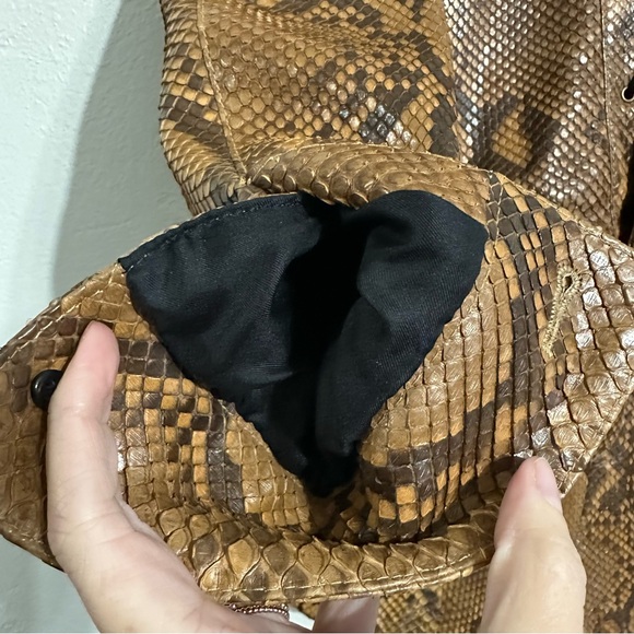 Saint Laurent Paris Python Leather Belted Playsuit size FR 36 Long Sleeve Shorts - Picture 10 of 16